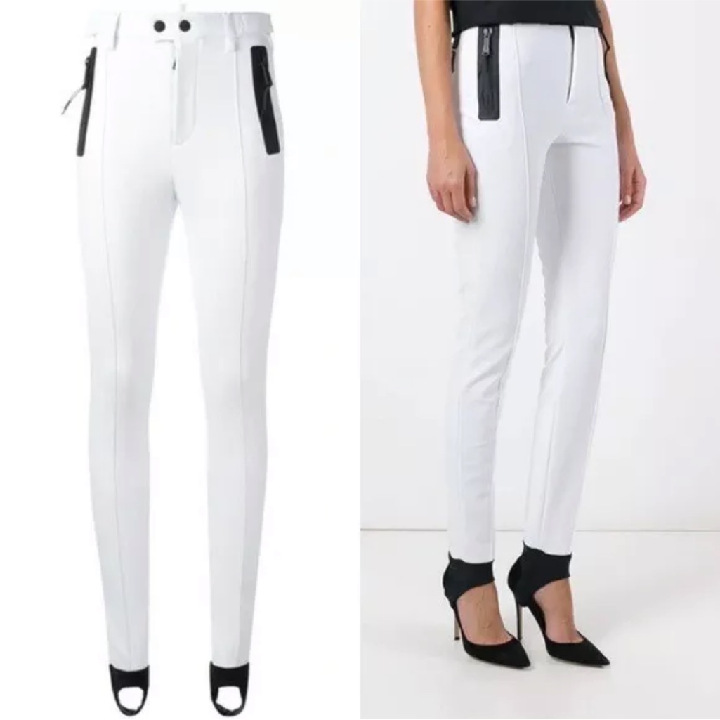 Dsquared2 Heavy Lycra High Waist Pull On Ski Stirrup Pants Size Small Nwt White